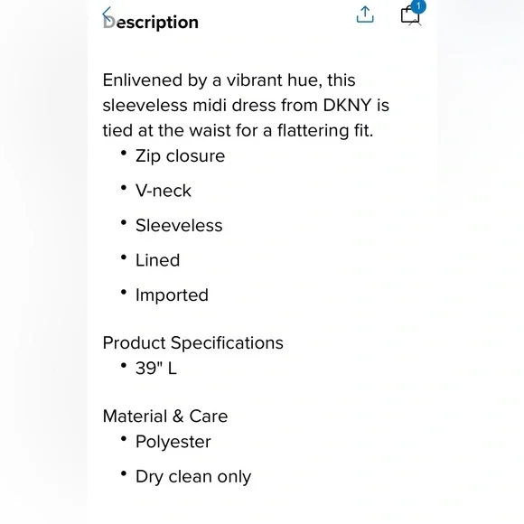 DKNY Women's Sleeveless V-Neck Coral Lipstick Midi Dress - Picture 5 of 8